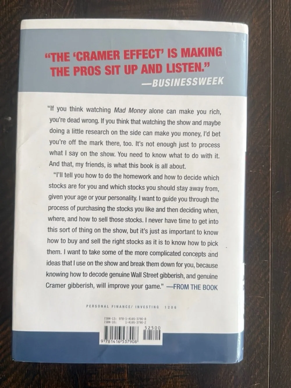 Like new Jim Cramer’s Mad Money Hardcover Book - Blue Cover, Yellow Tie